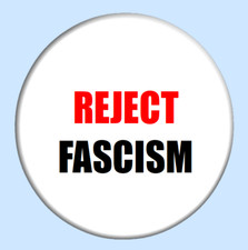 Reject fascism button badge - button,
