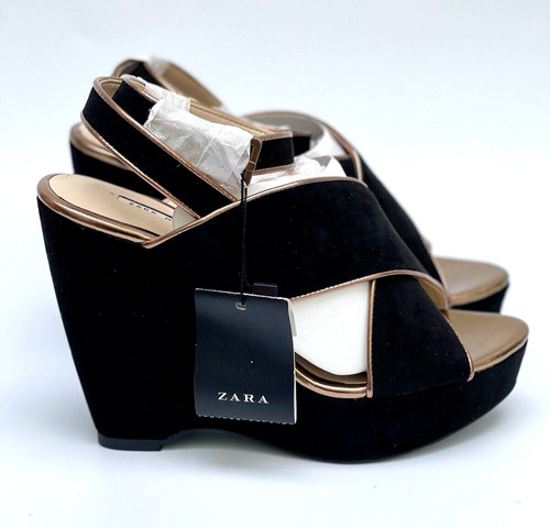 Zara sandali neri con tacco - sandali,