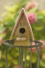 Casetta per uccellini in legno rustica vintage n. 60 decorazioni da giardino fatte a mano Italia anni 60