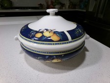 Ciotola da portata per verdure ricoperta di limoni in legno di cedg