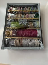 💥 Scatola Braccialetto 5 Rotoli Portaoggetti Indiano Grigio/Argento UK✔✂