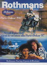 advertising Pubblicità-ROTHMANS PARIS DAKAR -VALTUR 1986  RAID  OFF ROAD