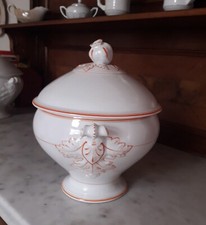 ANTICA ZUPPIERA RICHARD GINORI MELOGRANO FINE 800 CERAMICA PROFILI ARANCIONE 