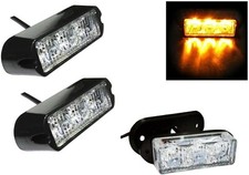 2x 12V 24V 3 LED Arancione Ambra Faro Recupero Lampeggiante Specifico Strobo