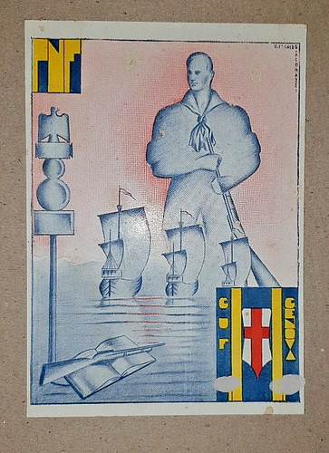 Cartolina genova guf pnf - genova,