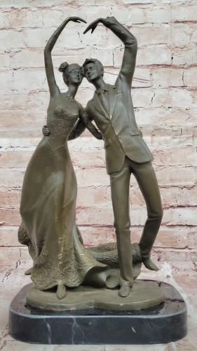 Bronzo amanti waltzing statua - bronzo,