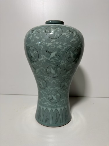 Vaso celadon coreano maebyeong - celadon,