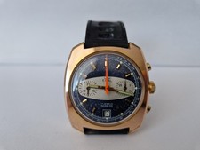 Orologio ERAL meccanico Valjoux 7734 - quadrante blu - 17 gioielli - cassa placcata oro.