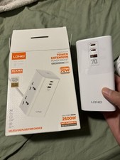 LDNIO 2500w caricatore 4 prese，70w 2usb-c，1usb，bianco 2metri us power stazione