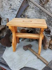 SGABELLO legno massiccio ciliegio super resistente sgabellino seggiolino panca