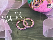 ORECCHINI A CERCHIO ROSA