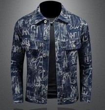 Jeans uomo blu scuro denim basic moto jeans giacca punk hip hop cappotto casual