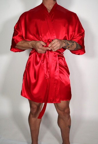 Accappatoio raso rosso - accappatoio,