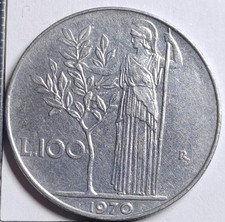 100 Lire 1970 Italie Italy -