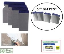 SET DI 4 SPATOLE ACCIAIO MISURE 50 80 100 120 MM SPATOLA PER STUCCO MURO LEGNO