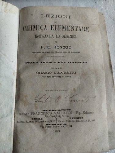 Libro 1873 lezioni chimica - di,