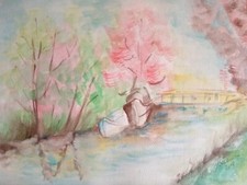 Watercolor painting La Barca