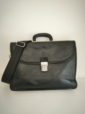 Borsa Ventiquattro Ore  Uomo/Donna Cuoio Fiorentino Made In Italy Nera Vintage 