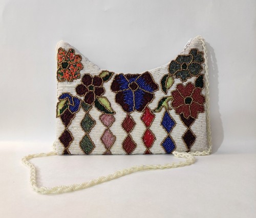Borsa bianca con - , perline