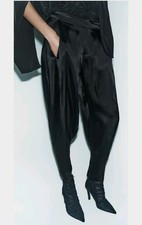 Pantalone in raso nero con