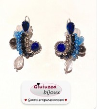 Orecchini Blu E Argento In