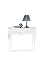 CONSOLLE 2 CASSETTI LACCATA BIANCO OPACO TAVOLINO LEGNO INGRESSO