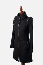 Elisabetta Franchi Celyn B Black Wool Military Coat TG40