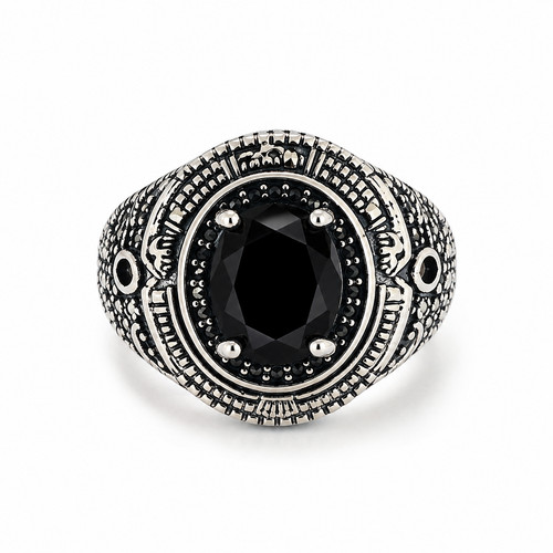 Anello sigillo argento - argento, effetto