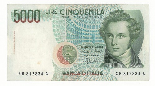 5000 lire bellini serie - lire,
