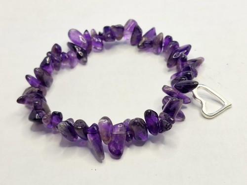 Bracciale ametista cuore - bracciale,