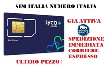 Lyca Mobile Sim Card Italia Numero italia spedizione immediata corriere espresso
