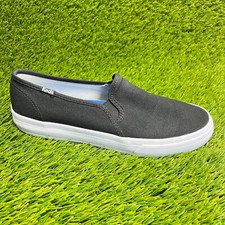 Scarpe slip on sportive da passeggio Keds Double Decker in tela da donna taglia 7,5 nere