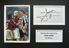 JAAP STAM FIRMATO A MANO AC MILAN A4 WHITE CARD DISPLAY + PROOF + COA