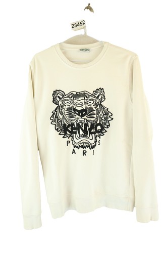 Felpa kenzo bianca ricamata - felpa,
