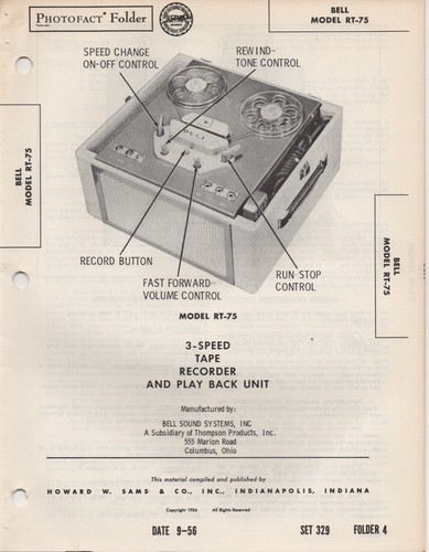 1956 bell bobina a - rt-75,