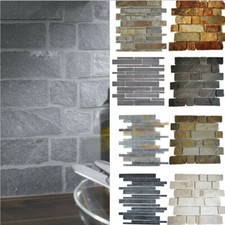 Pietra Piastrelle Mosaico Ardesia Naturale Antracite Marrone-Ruggine Caminetto