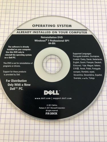 Dvd dell réinstallation - dvd,