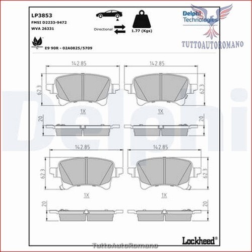 Lp3853 kit pastiglie pattini - lp3853,