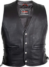 Gilet in Pelle Uomo Moto