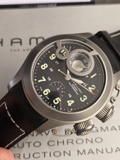 HAMILTON KHAKI FROGMAN CHRONO TITANIUM SWISS VALJOUX 7750 WITH PAPER AND MANUAL