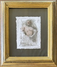 UMBERTO VERDIROSI - “L’EVENTO” QUADRO DIPINTO CARBONCINO/ACQUERELLO ORIGINALE