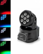 Faro Con Testa Rotante 360° 7 LED Colori Effetto Disco 10W Faretto DJ Bar Party