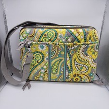Vera Bradley Mini Computer Paisley Paisley Turchese Parfait Limone Pensionato, Tracolla
