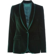 Giacca Blazer In Velluto Verde