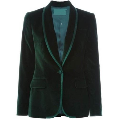 Giacca blazer velluto verde - blazer,