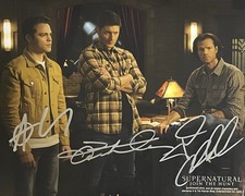 SUPERNATURAL FIRMATO 8x10 Jack, Sam e Dean. Jared, Jensen e Alex SWAU