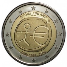 2 EURO COMMEMORATIVA FINLANDIA 2009 EMU UNIONE ECONOMICA MONETARIA - FDC UNC