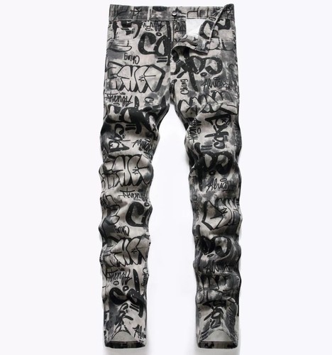Jeans uomo grigio cotone - , gamba