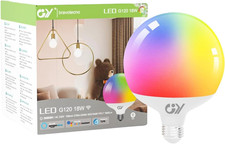 Lampadina Wifi Smart Globo,18W Lampadine a E27 Casa Intelligente 1800Lm,Multicol