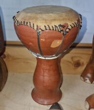 BONGO TAMBURO DJEMBE 16cm in PORCELLANA E PELLE  ARTIGIANALE